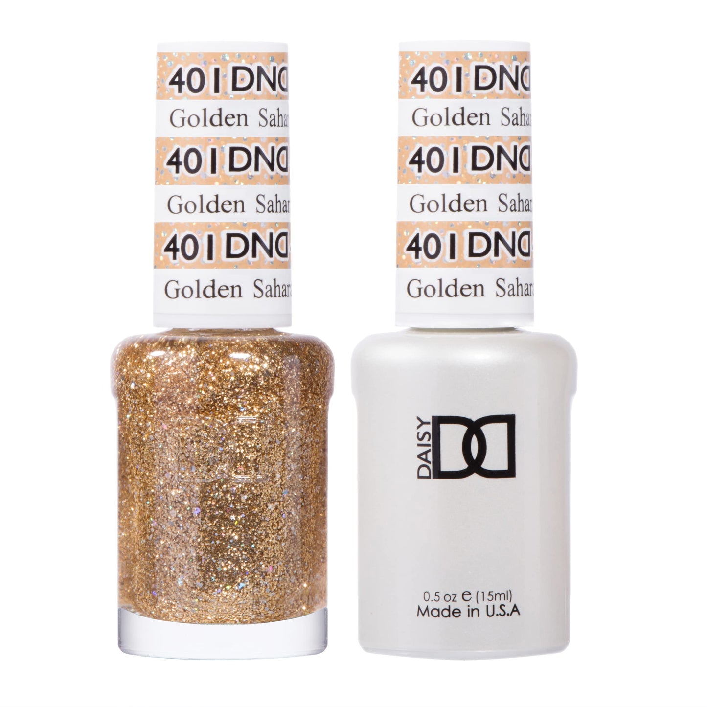 DND Gel Polish Set, Yellow Collection, UV/LED Gel Polish and Air Dry Nail Lacquer, Matching Chip-Free Polish Duo, 401 Golden Sahara Star, 0.5 Fl Oz