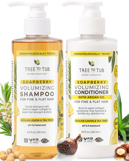 Tree To Tub Biotin Shampoo and Conditioner - Gentle Hair Thickening Shampoo and Conditioner for Fine Hair, Sensitive Scalp- Sulfate Free Shampoo