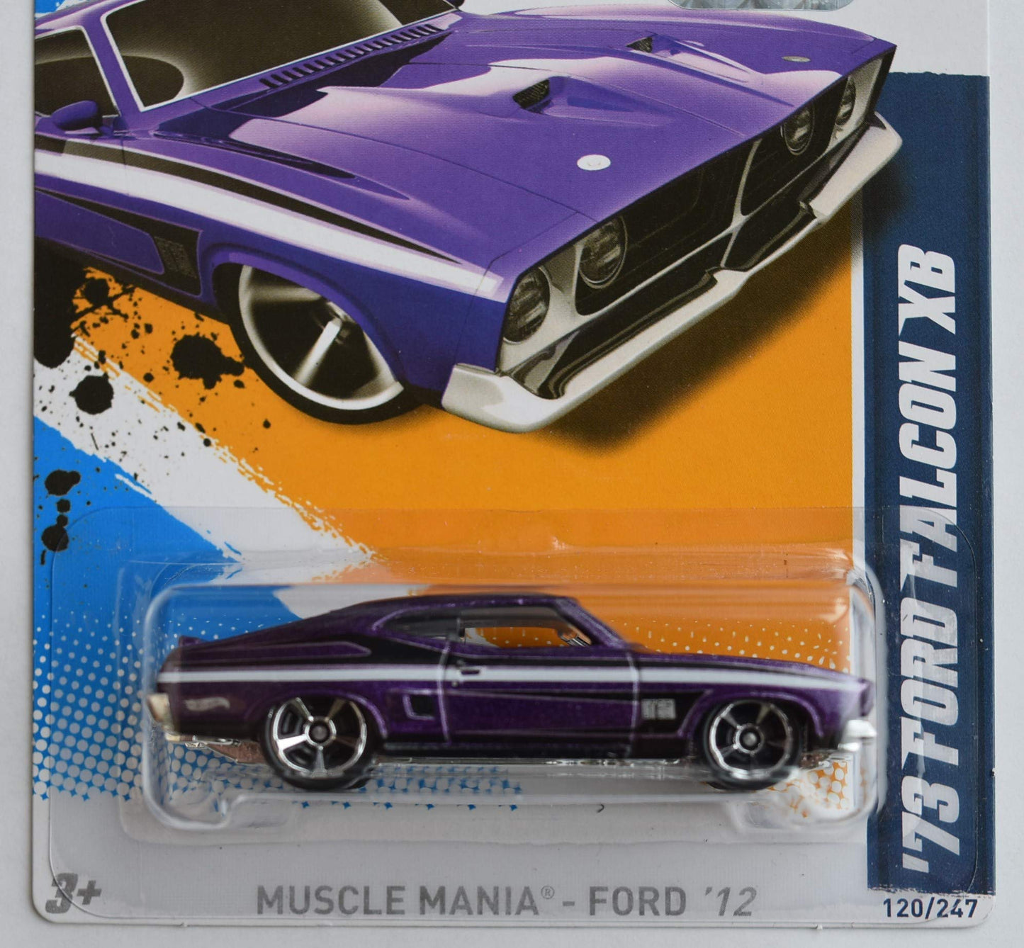 Hot Wheels 73 Ford Falcon XB Metalflake Purple 2012 Muscle Mania Ford Card 120