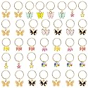 WILLBOND 18 Pieces Colorful Butterfly Hair Jewelry for Braids Gold Braid Hair Rings Clips Christmas Xmas Gifts Lock Dreadlock Braid Charms for Women