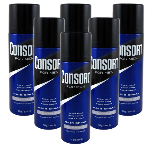 Consort Hair Spray 8.3 Ounce Regular Hold Aerosol (235ml) (6 Pack)