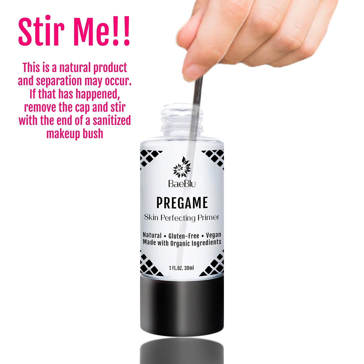 BaeBlu Organic Face Primer, Perfects Skin, Extends Makeup Wear Time, Silicone-Free, Gluten-Free