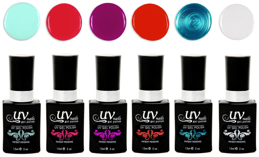 UV-NAILS Gel nail polish cure with UV or LED nail lamp gel polish for nails Set of 6 (KEY WEST) Beauty & Personal Care UV-NAILS