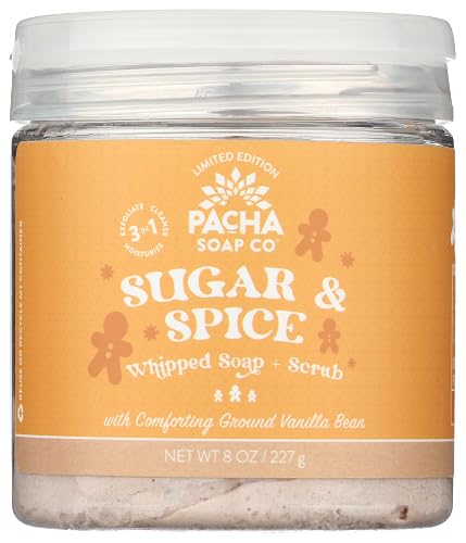 Pacha Soap Sugar & Spice Whipped Soap & Scrub, 8 OZ