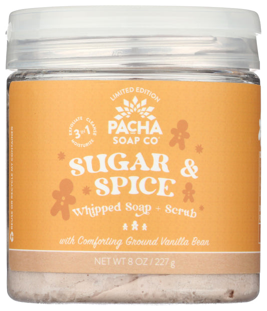 Pacha Soap Sugar & Spice Whipped Soap & Scrub, 8 OZ Beauty & Personal Care Pacha Soap Co