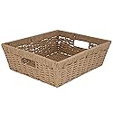 Simplify Large Shelf Storage Basket | Dimensions: 15"x 13"x 5" | Dutch Weave Design | Home Organization | Paper Rope Material | Great For Leaving…