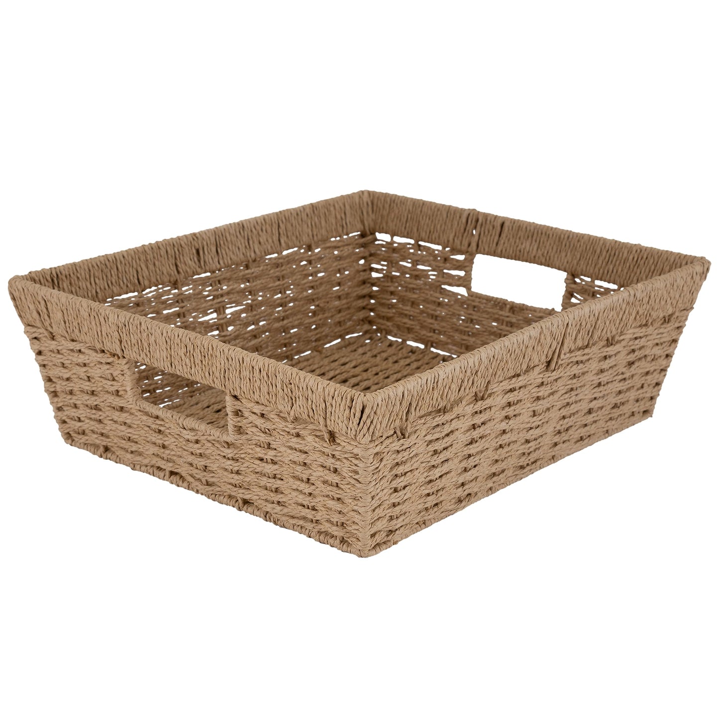 Simplify Large Shelf Storage Basket | Dimensions: 15"x 13"x 5" | Dutch Weave Design | Home Organization | Paper Rope Material | Great For Leaving…