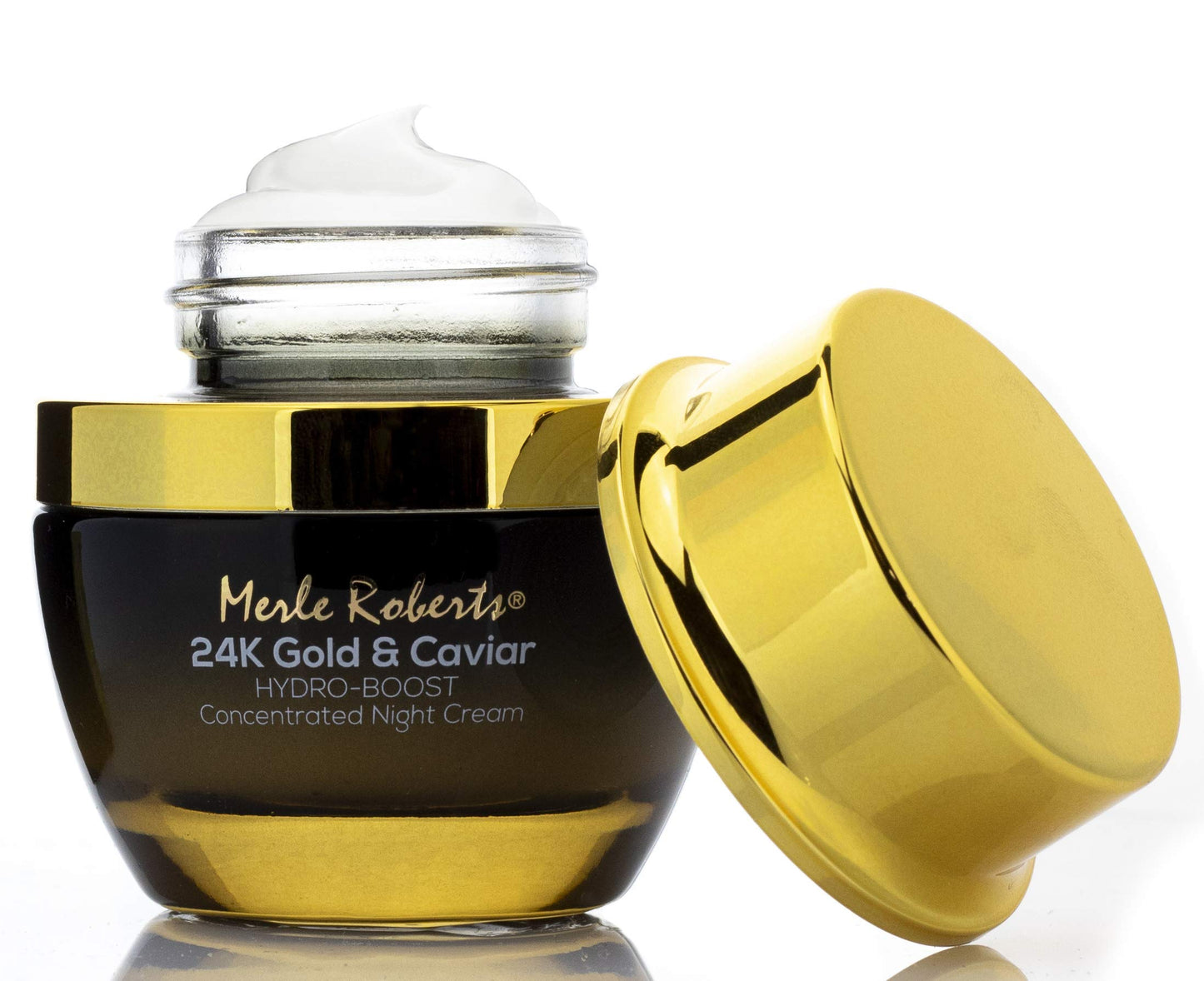 Merle Roberts 24k Gold and Caviar Concentrated Night Cream Intensely Hydrating Anti-Aging Night Cream for Face Reduces Wrinkles, Fine Lines