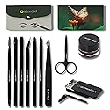 GLORIAPELO Eyebrow Brush Set - Premium Make-up Brush Kit - 10pcs Eyebrow Brush Makeup - Professional Make-up Brush Set - Eyebrow Makeup Gel - Eyebrow