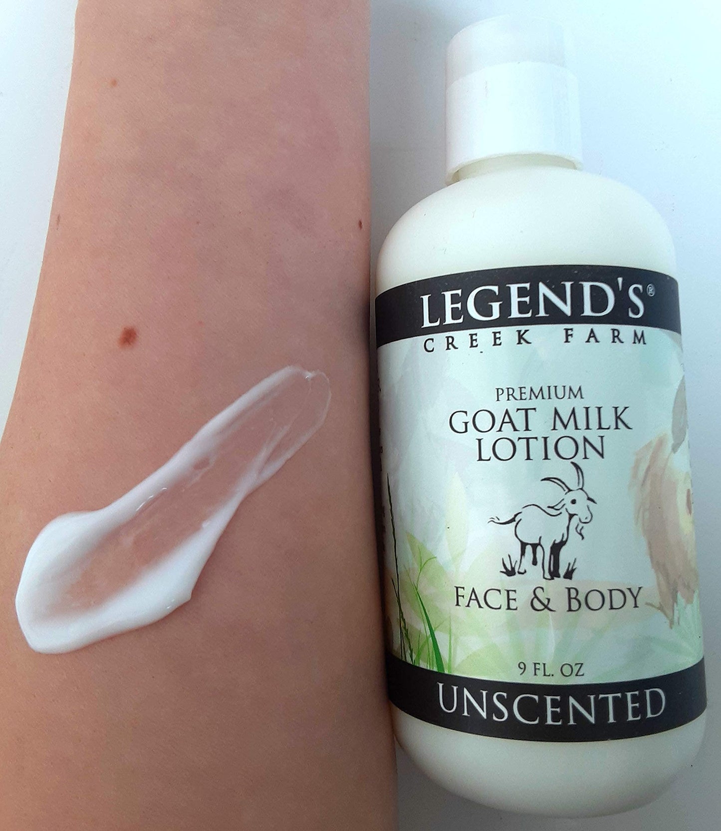 Legend's Creek Farm Goat Milk Lotion - Moisturizing Goat Milk Body Lotion for Body, Hand & Face - 9 oz Body Moisturizer with Shea Butter, Sunflower