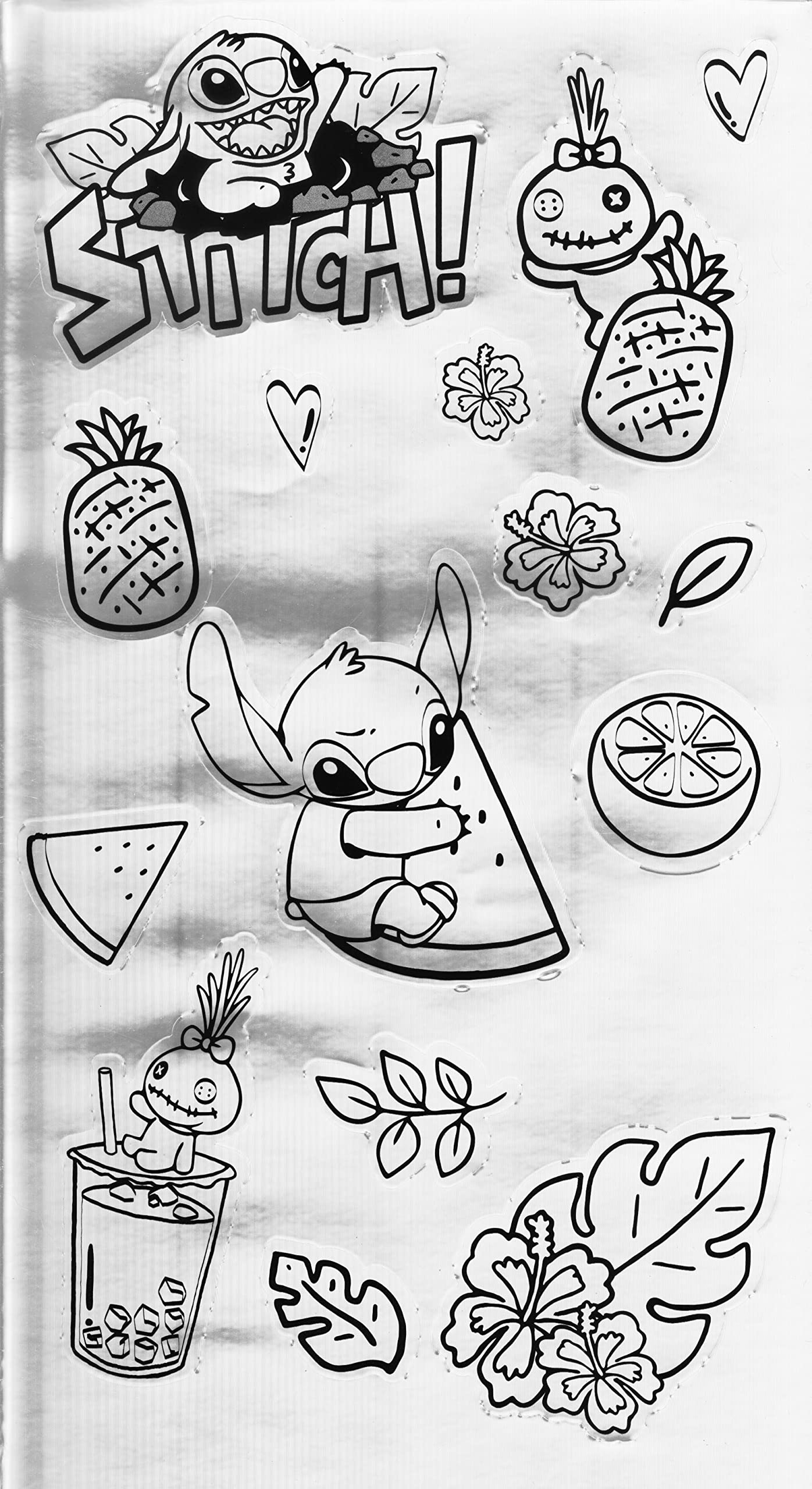 Silver Buffalo Lilo and Stitch Cute Fruit Bubble Tea Twist Spout Plastic Water Bottle with Holographic Stickers You Stick Yourself, 32 Ounces