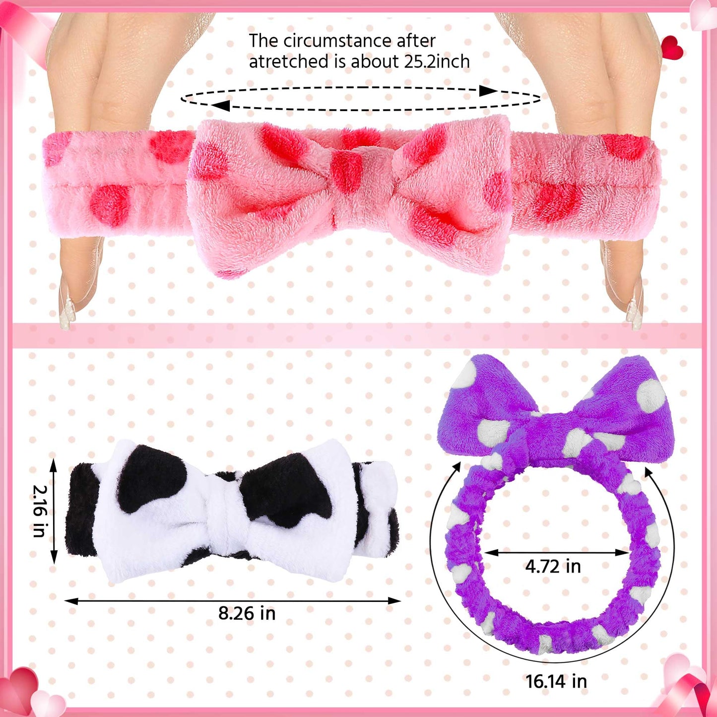 WSYUB 3PCS Spa Headbands, Headbands for Face Washing, Makeup Skincare Headband for Girls Women Spa Birthday Party,Easter Basket Stuffers Beauty and Personal Care WSYUB