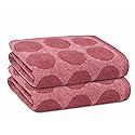 PREMIUS 2 Pack Circles Polka Dot Hand Towels, 100% Cotton Yarn Dyed, 16x28 Inches, Ultra Soft & Absorbent, Fast Drying, Versatile for Bathroom, Gym…