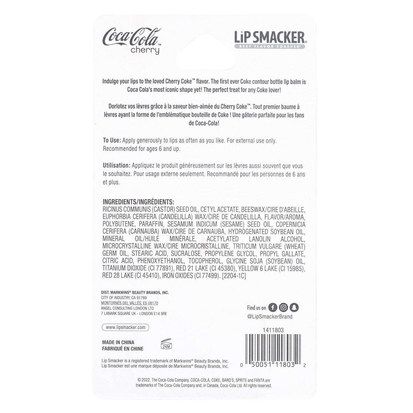 Lip Smacker Coca Cola Collection Lip Balm, Flavored Moisturizing, Smoothing Soft Shine, Hydrating & Protecting Fun Tasty Flavors, Cruelty-Free & Vegan