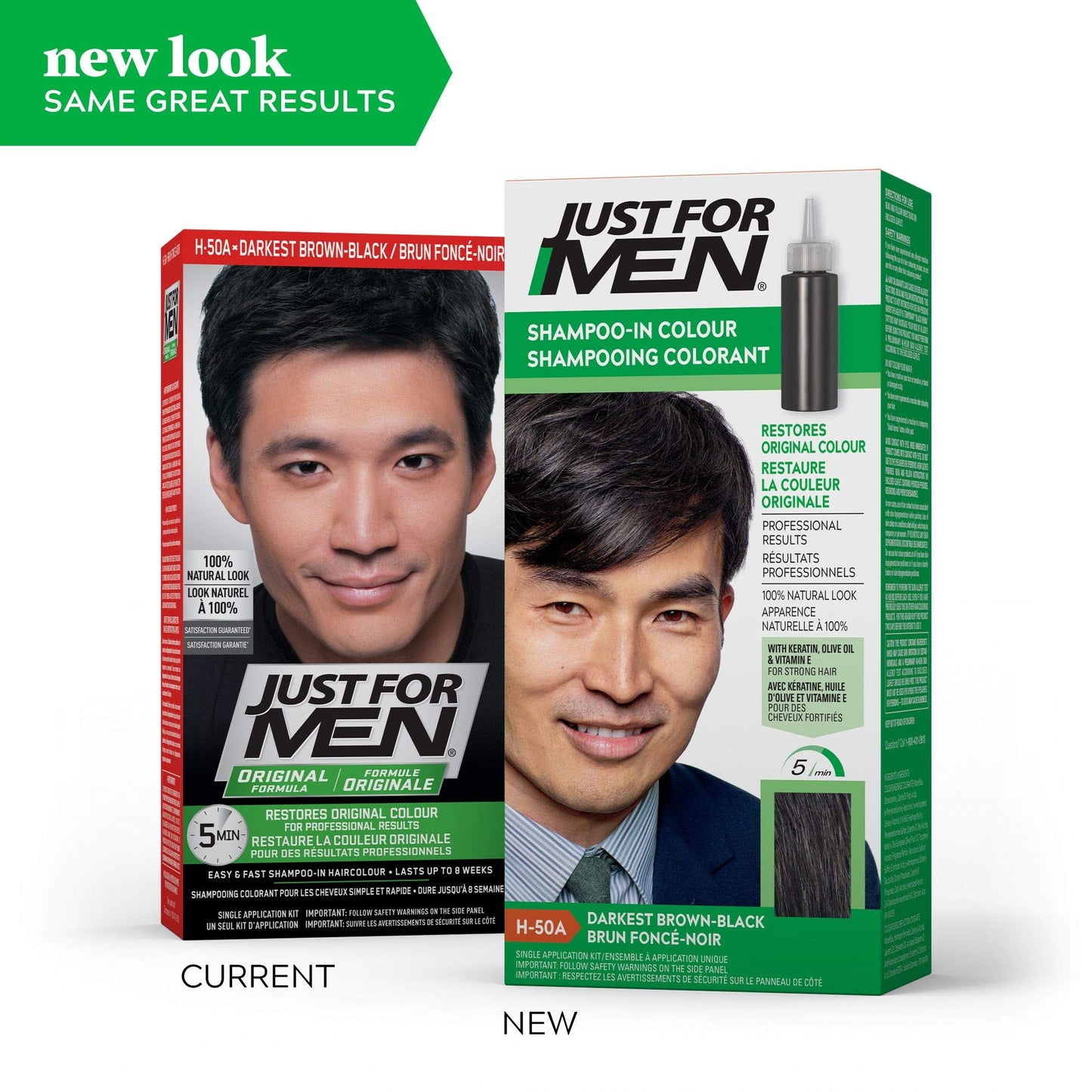 Just For Men Shampoo-In #H-50 Haircolor Darkest Brown/Black (3 Pack)