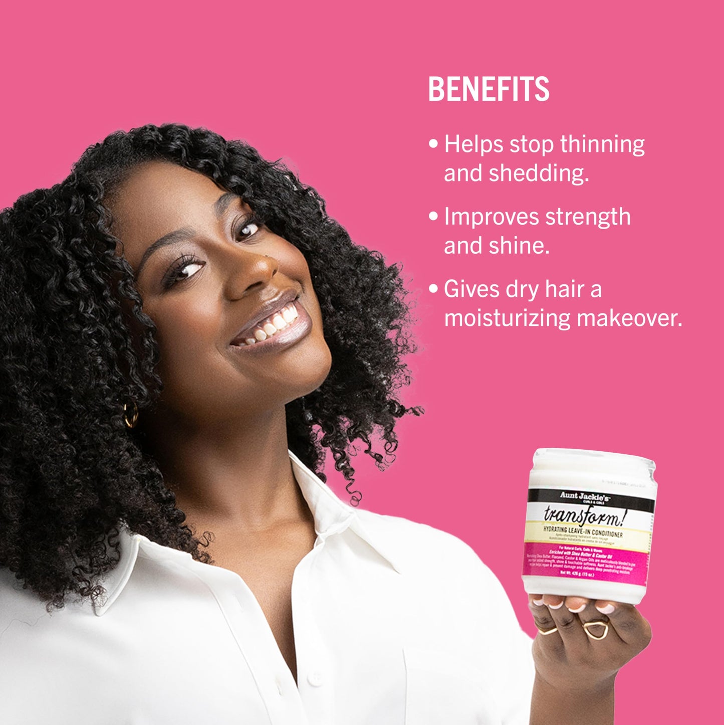Aunt Jackie's Curls and Coils Transform Hydrating Leave-In Creme Conditioner for All Hair Types and Textures, 15 oz Beauty and Personal Care Aunt Jackie's