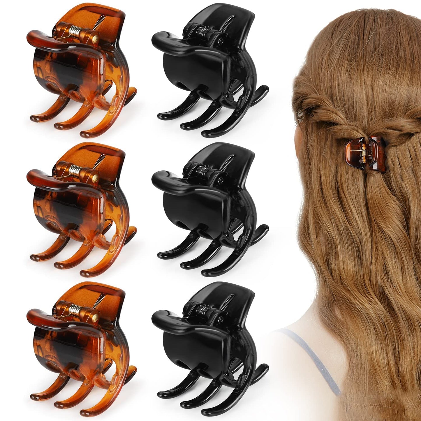 6 Pieces Hair Claw Clips, Morhom 1.3 Inch Jaw Clips for Thick or Medium Hair Beauty and Personal Care Morhom