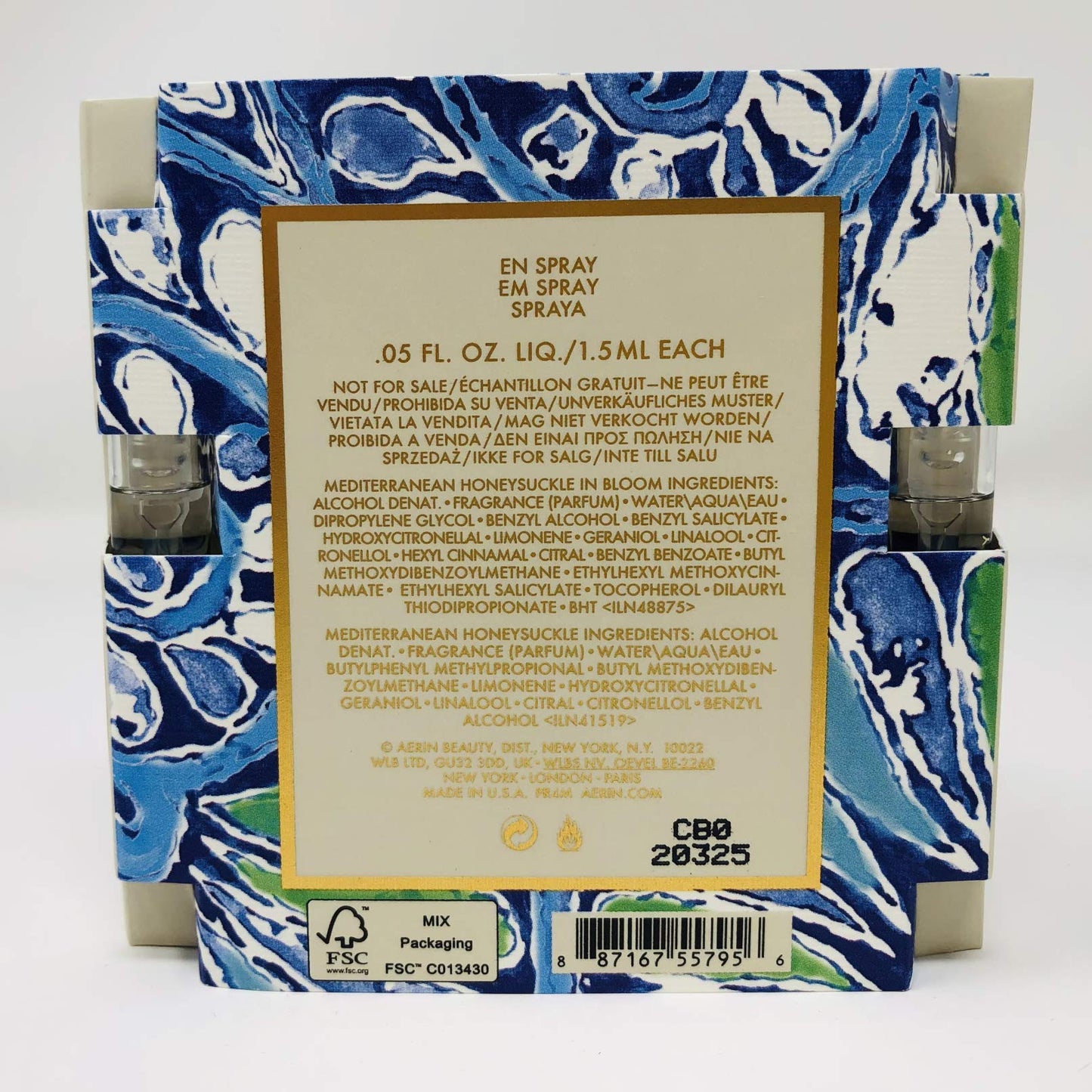 AERIN Mediterranean Honeysuckle & In Bloom Duo EDP Spray .05 oz each