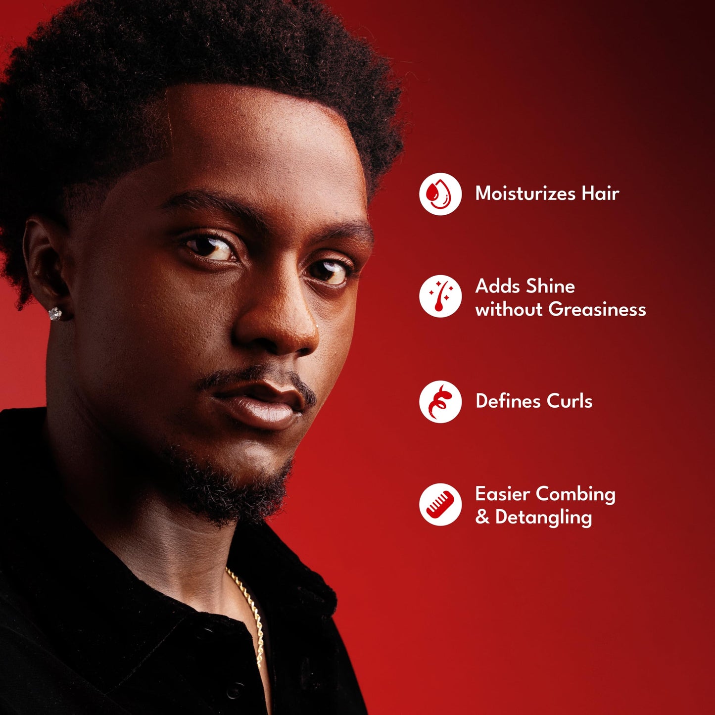 Strong Roots Men Texture Curl Cream - Flexible Hold & Soft Touch, Enhances and Defines Curl, Moisturizing, Easy to Style, Anti Frizz, Jamaican Black