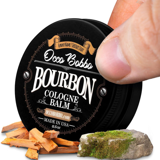 Handy Hound Occo Bobbo Solid Cologne for Men, Bourbon and Sandalwood Scent, .5 Ounce Concentrated Balm, Smooth Woody Oak Barrel Blend