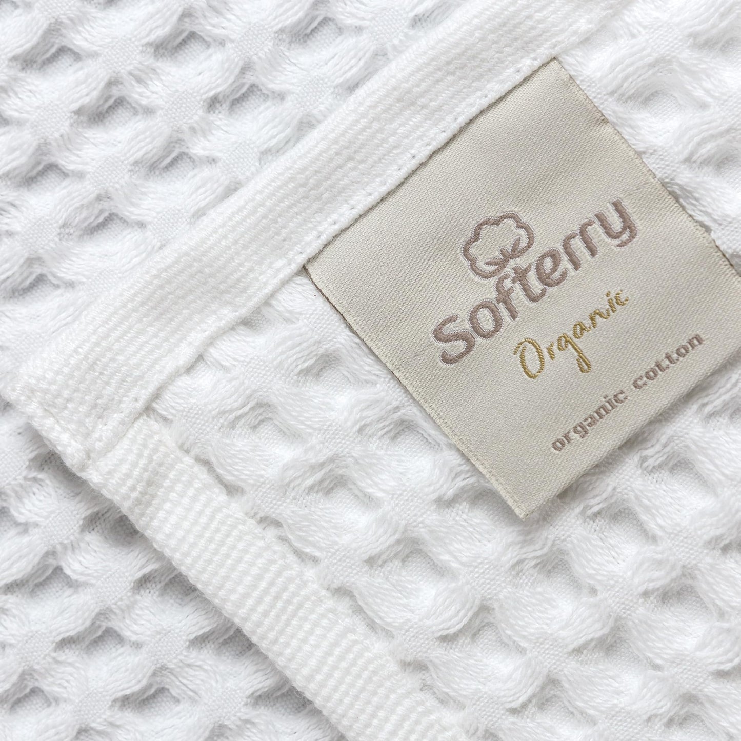 Softerry European Waffle Weave Bath Towel Set of 8-100% Organic Cotton - Quick Dry Lint Free Thin and Absorbent - Fade Resistant - Eco-Friendly…