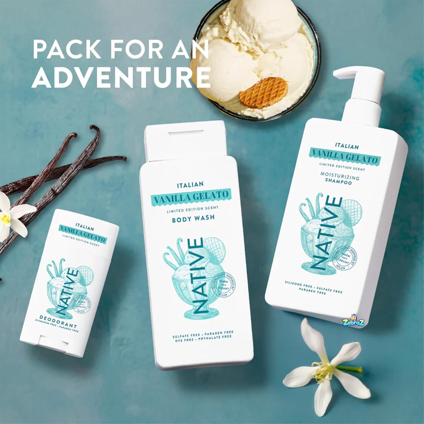 Native Italian Vanilla Gelato Limited Edition Moisturizing Shampoo Conditioner 16.5 fl oz - Pack Of 02