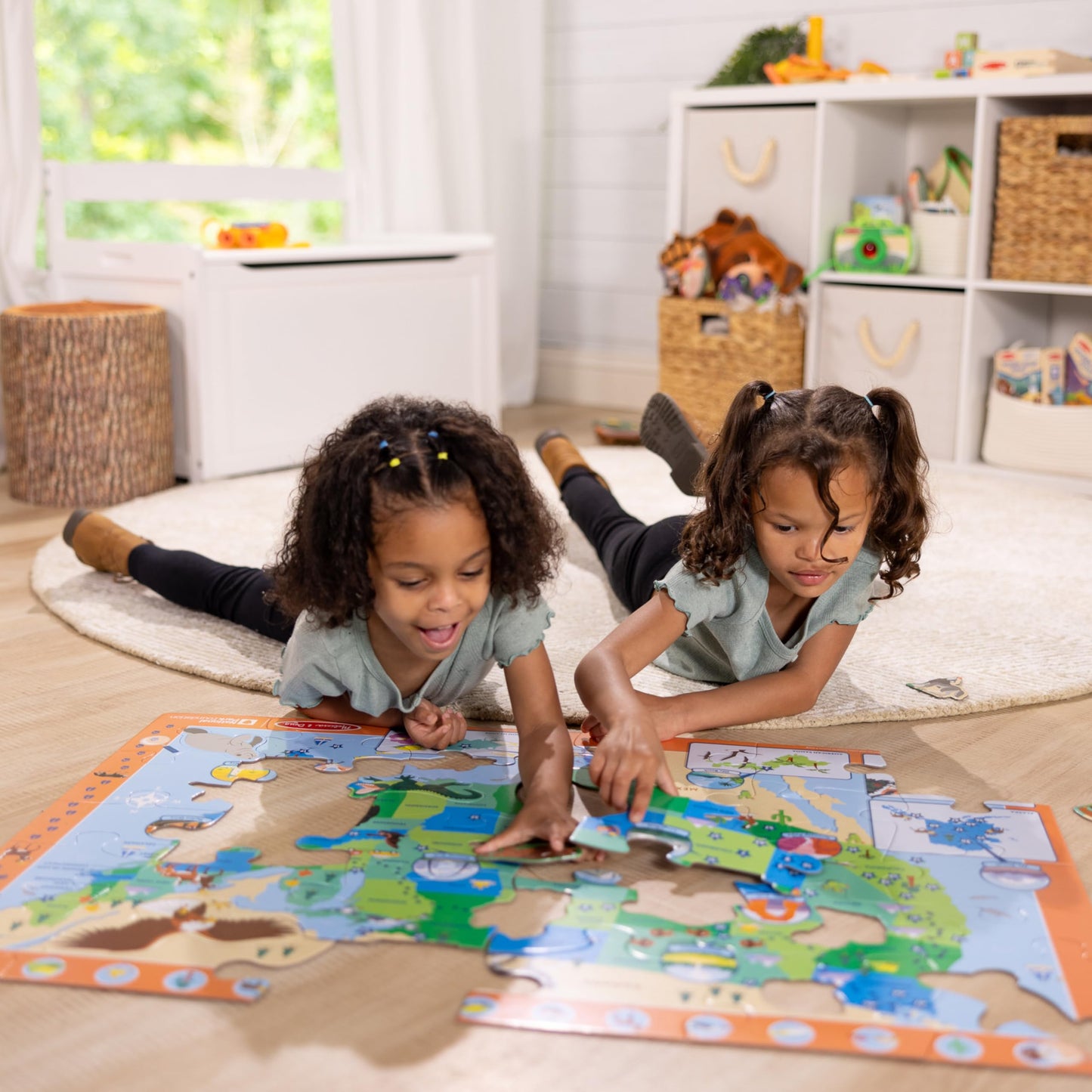 Melissa & Doug National Parks USA Map Floor Puzzle, 45 Jumbo Animal-Shaped Pieces with Search & Find Activities, Park & Animal ID Guide