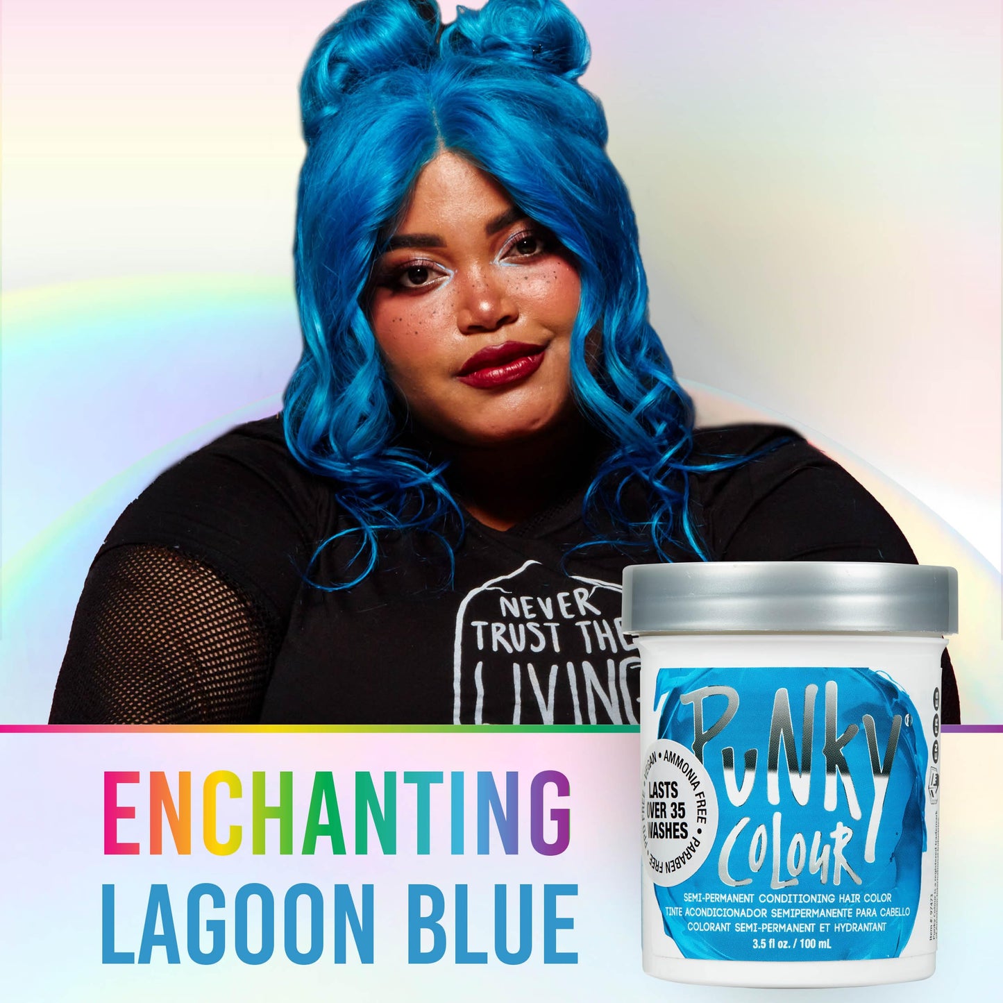 Punky Colour Semi Permanent Hair Color - Conditioning Blue Hair Dye for Vibrant Blue Hairs, Vegan, Cruelty-Free, Lasts up to 35 Washes, 3.5 oz
