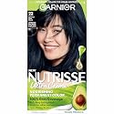 Garnier Nutrisse Nourishing Color Creme, 22 - Intense Blue Black, Permanent Hair Dye, Nourishing Hair Color with Avocado, Olive and Shea Oils, Box