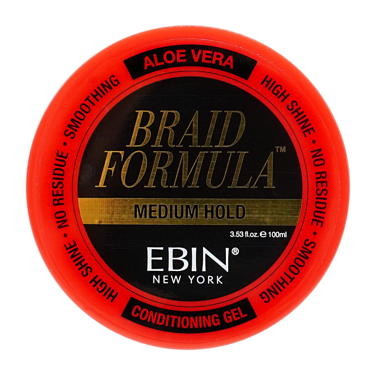 EBIN NEW YORK Braid Formula Conditioning Gel, Medium Hold, 3.53oz | Great for Braiding, Twisting, Edges, No Residue, No Flaking, Strong Hold, High