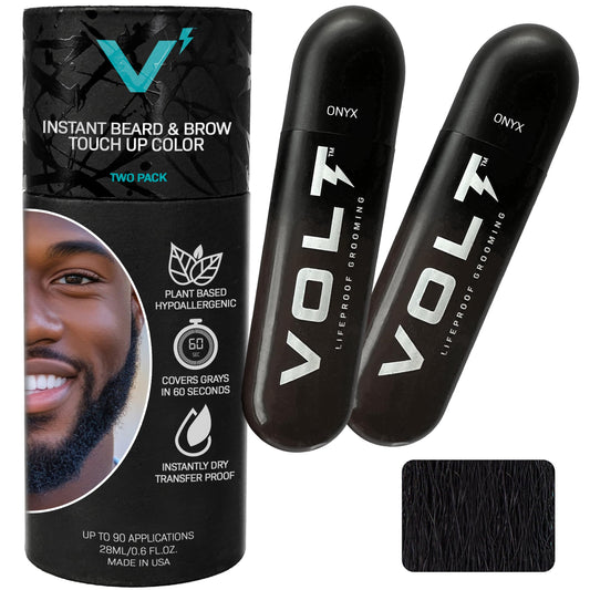 VOLT Grooming Temporary Instant Beard Color for Men, Quick Drying Plant-Based Brush On Beard, Hair, Mustache & Eyebrow Color, Safe for Sensitive Skin