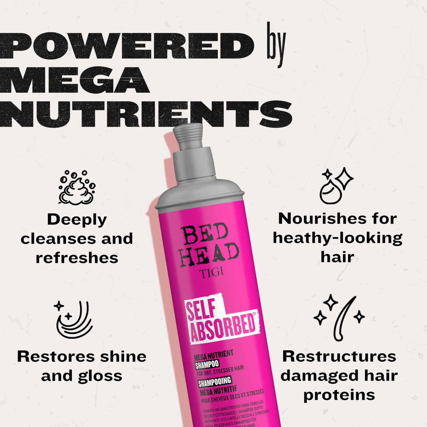 Bed Head by TIGI Frizz Control Shampoo and Conditioner Set for Dry Hair, Self Absorbed Nourishing Hair Care to Visibly Repair and Strengthen Hair From