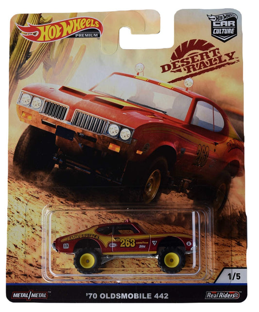 Hot Wheels Car Culture Desert Rally '70 Oldsmobile 442 1/5, red/Gold
