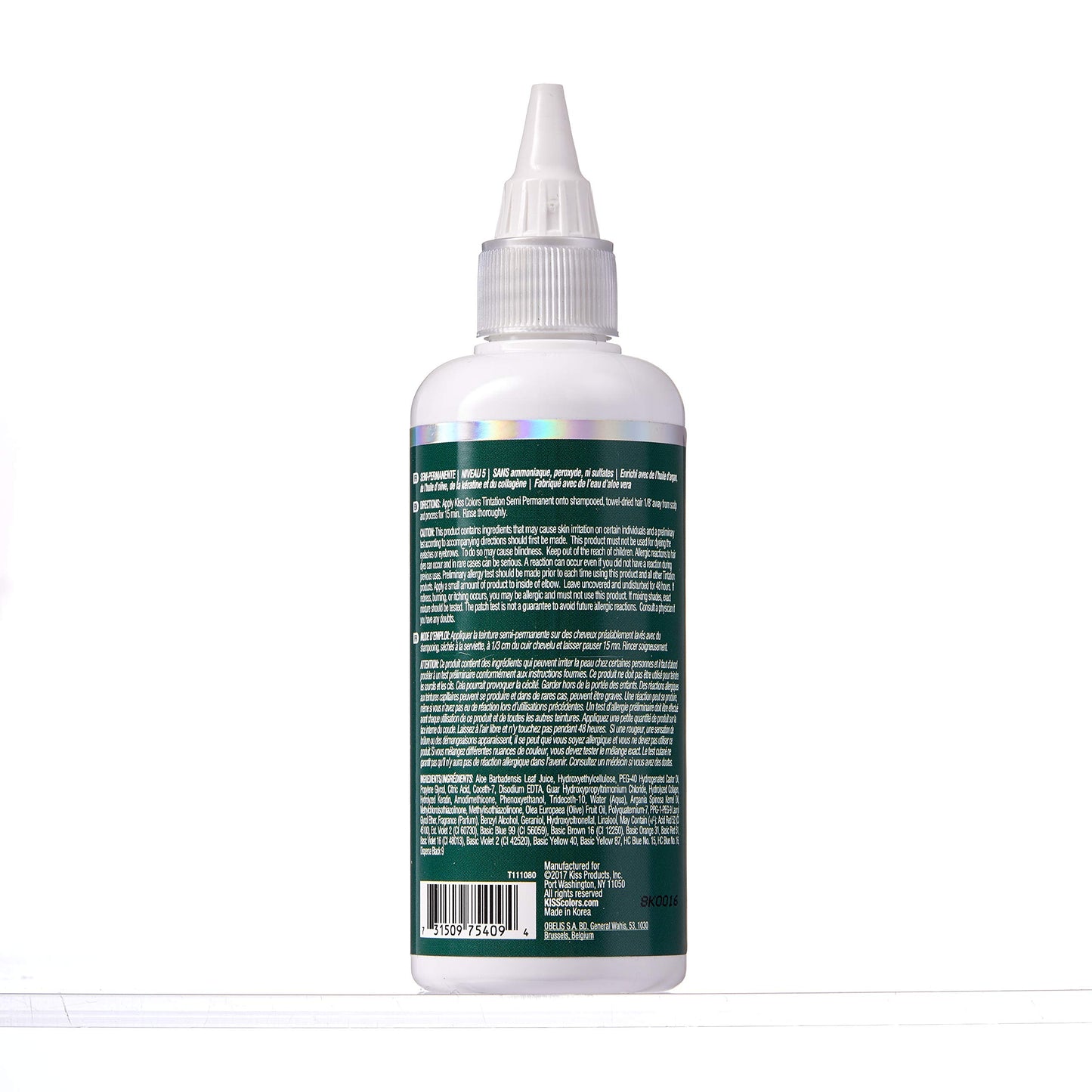 Red by Kiss Tintation Semi-Permanent Hair Color, Aloe Vera Water Based, Argan Oil, Olive Oil, Collagen & Keratin, Long-Lasting Color Dye (Hunter
