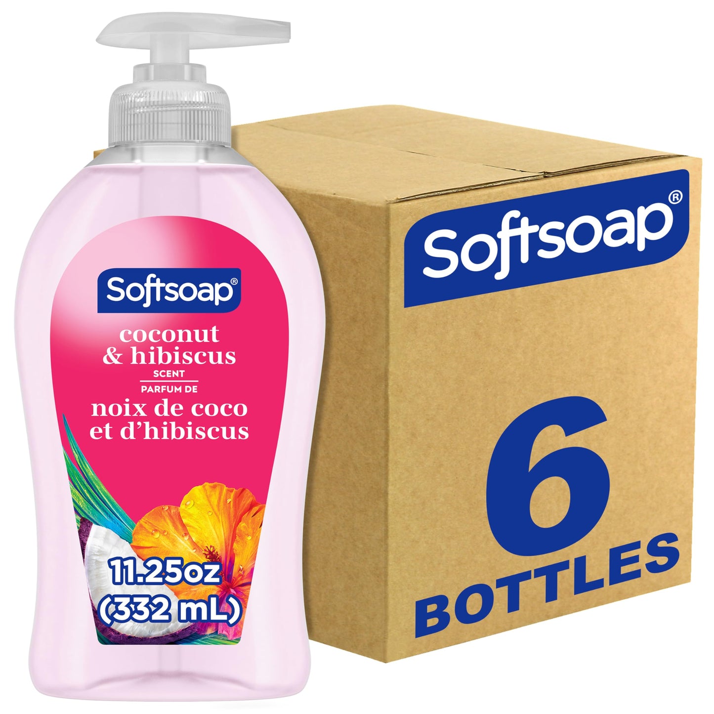 Softsoap Coconut & Hibiscus Scent Hydrating Liquid Hand Soap, Liquid Hand Soap, 11.25 Fl Oz (Pack of 6) Beauty and Personal Care Softsoap Default Title