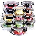Nestl 24pc (12 Airtight, Freezer Safe Food Storage Containers and 12 Lids), Pantry Kitchen Storage Containers, Glass Meal Prep Container for Lunch…