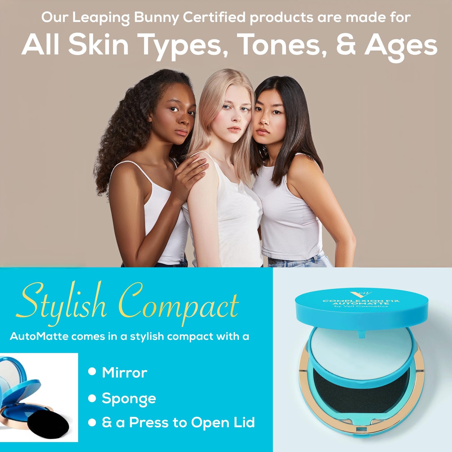 Veil Complexion Fix AutoMatte Mattifying Balm - Anti-Shine Translucent Powderless Makeup - Prime, Set, Mattify, Touch-Up & Remove Oil