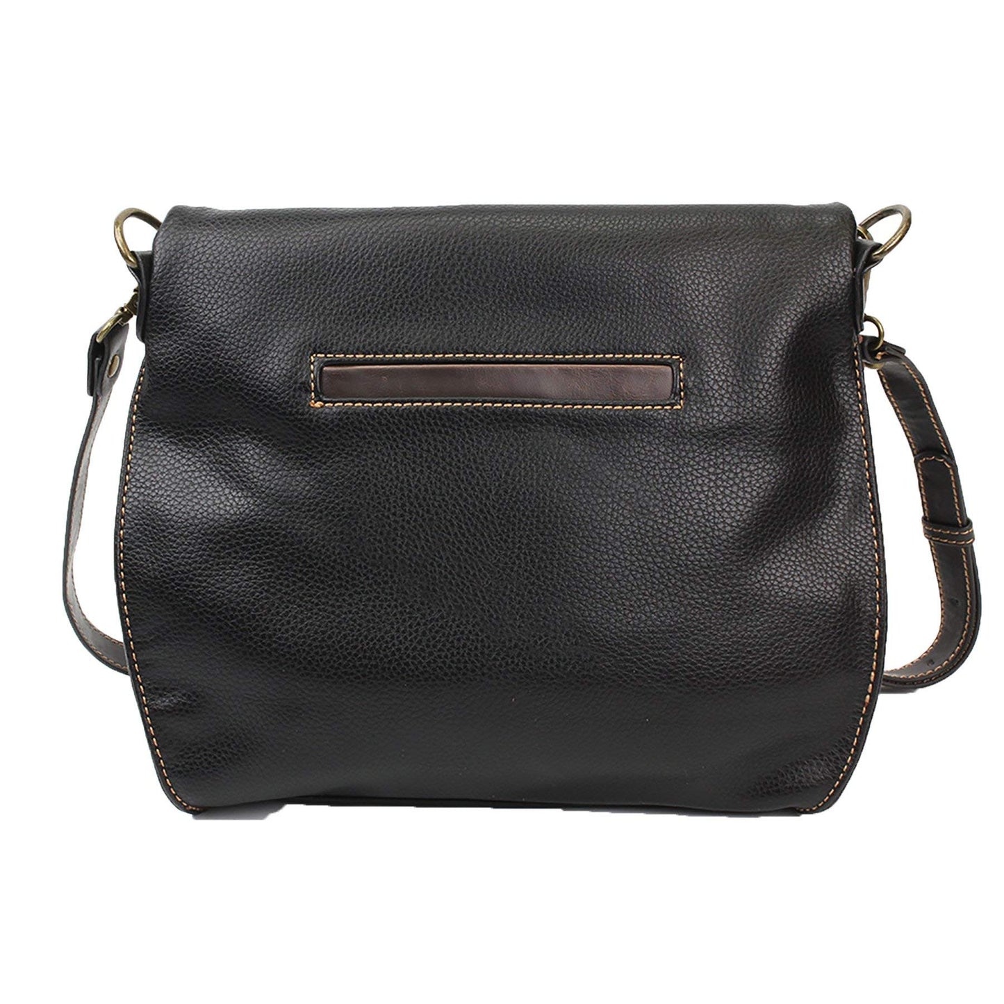 Chala Charming Crossbody Bag Shoulder Handbag With Flap Top and Zipper Black - Metal PawPrint