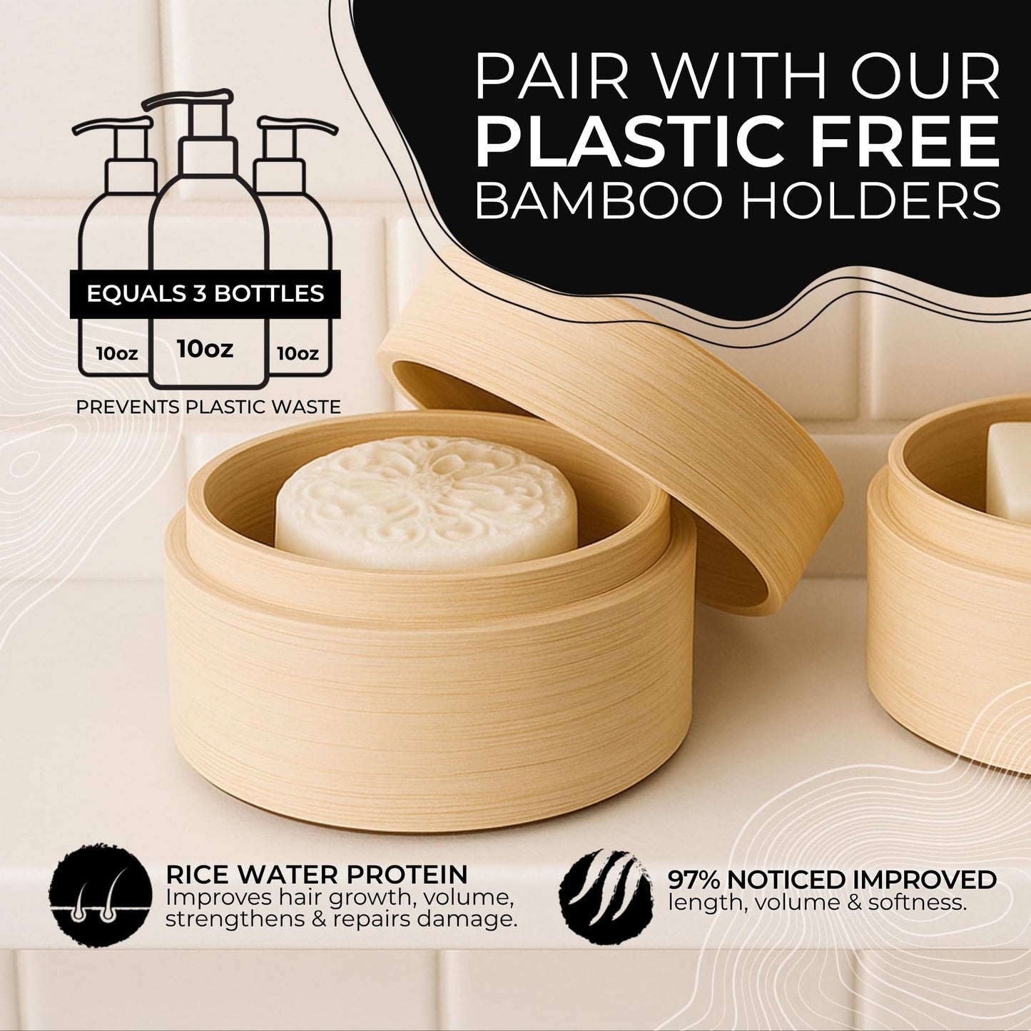 Viori Coconut Advanced Repair Shampoo & Conditioner Bar Set - Longsheng Rice Water & Jojoba Esters - Sulfate-Free, Eco-Friendly, Travel Bars for Dry