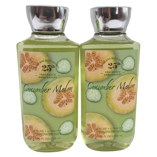 Bath & Body Works Shower Gel, Gift Set of 2, 10oz Each (Cucumber Melon)