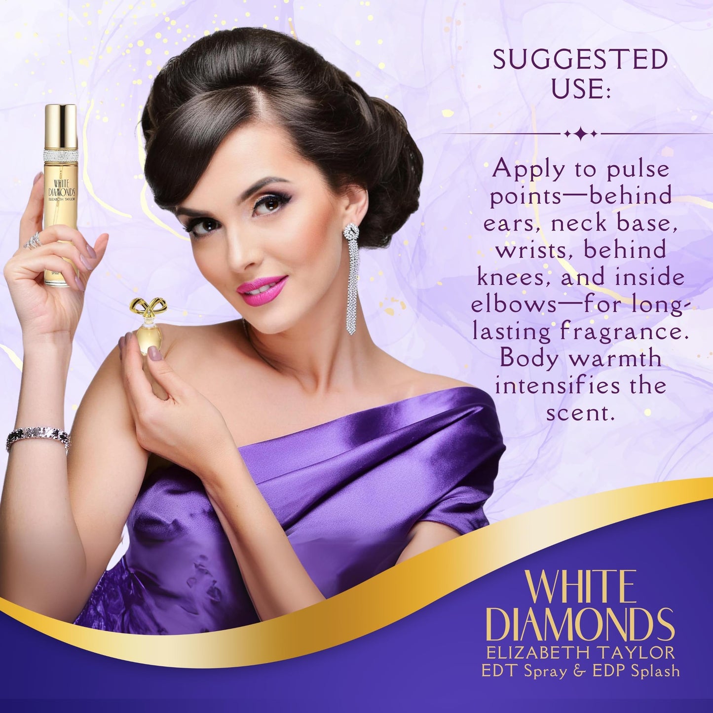 Elizabeth Taylor White Diamonds Perfume for Women Gift Set 4 Piece