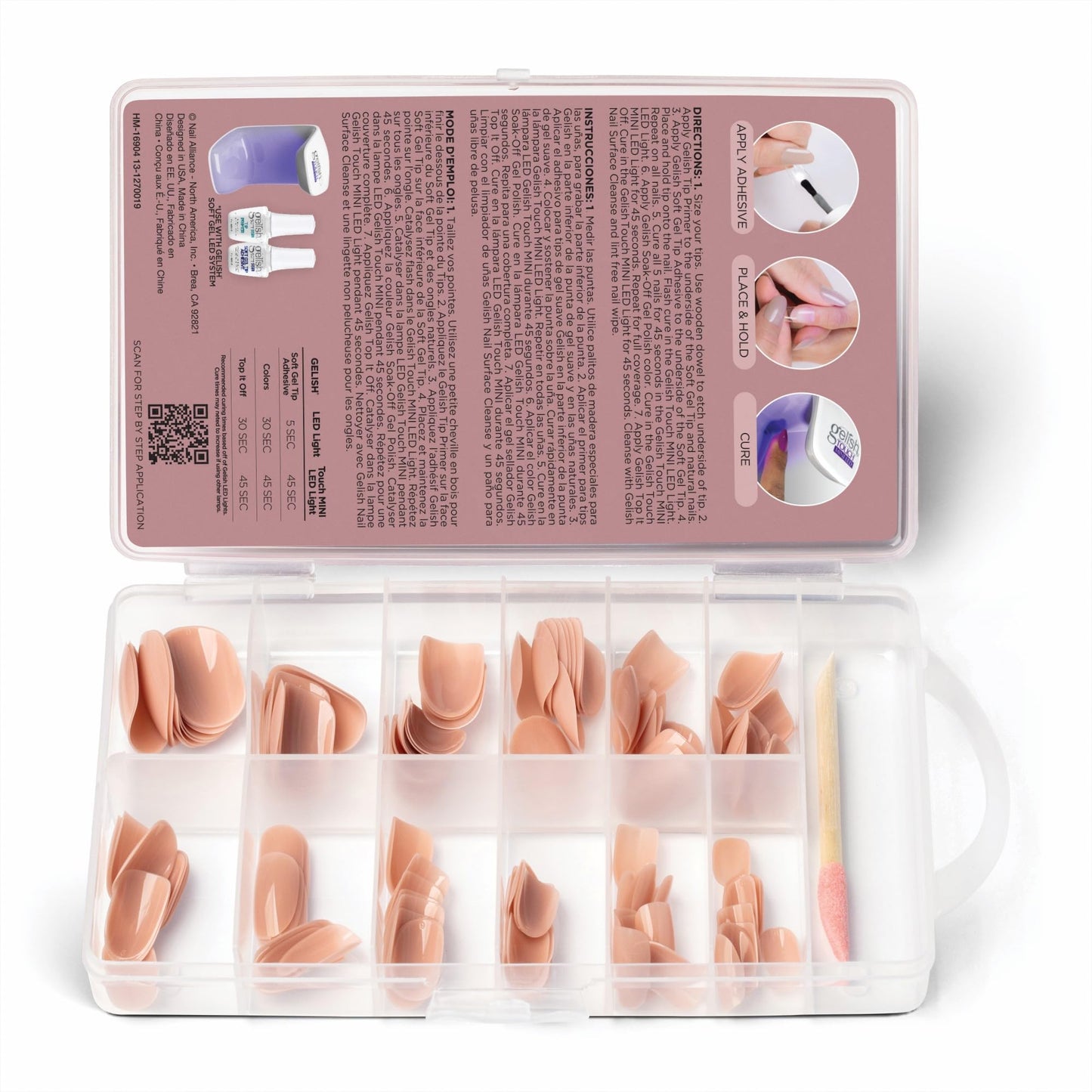 Gelish Nude Soft Gel™ Tips Press on Nails Extension - Pink Nude Short Round, 120 Count Beauty & Personal Care Gelish