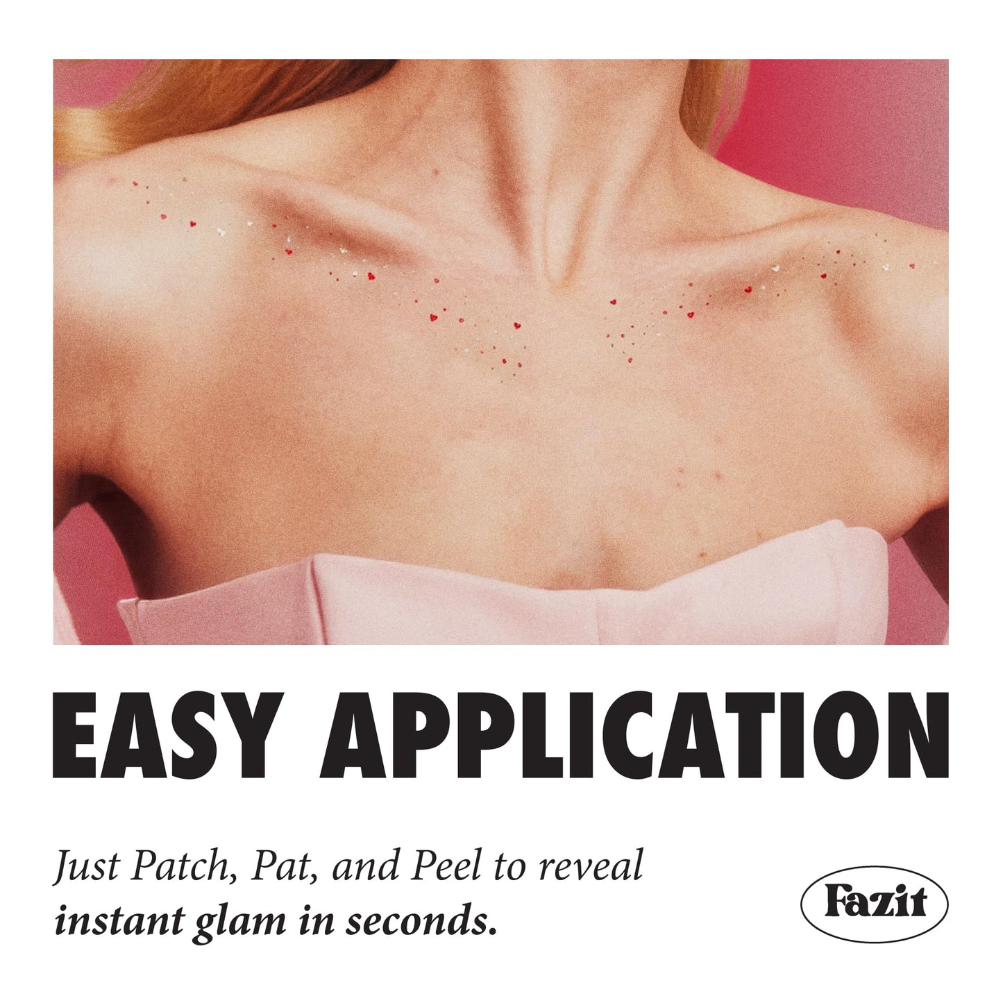 Fazit Makeup Patches - Sweetheart Decolletage Speckles - Glow Up Make-Up Patches - Cute Glitter Makeup Accessories for Women - Cosmetic Glitter