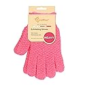 Evridwear Exfoliating Glove Shower Gloves Exfoliate Dead Skin for Dry Sensitive Skin No Irritation with Hanging Loop
