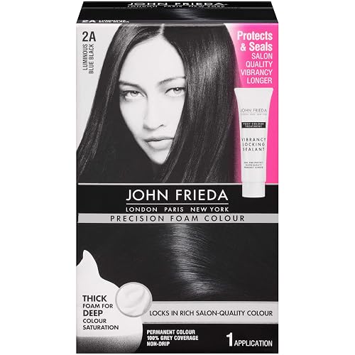 John Frieda Precision Foam Colour Permanent Hair Colour Kit Luminous Blue Black [2A] 1 Each (Pack of 2)