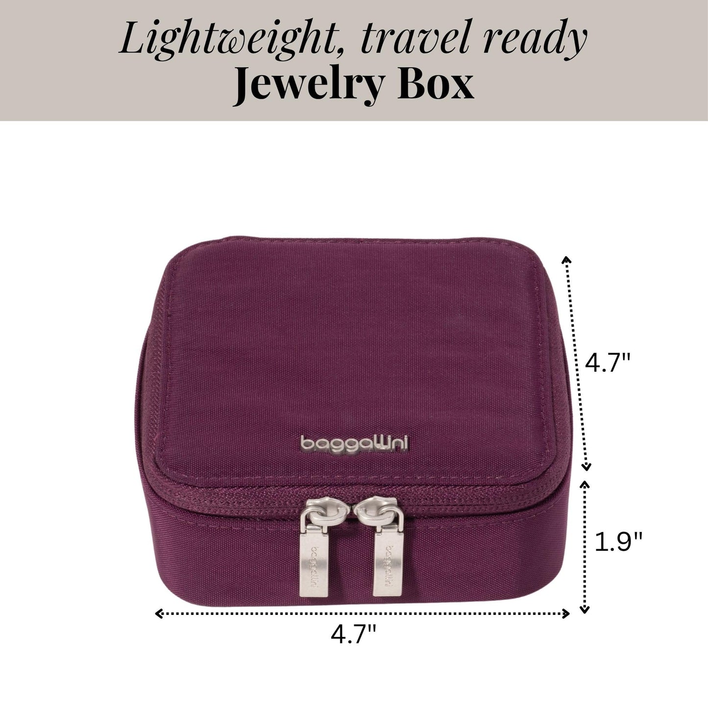 Travel Jewelry Box - Lightweight 4.7”x4.7”x1.9” Travel Jewelry Case