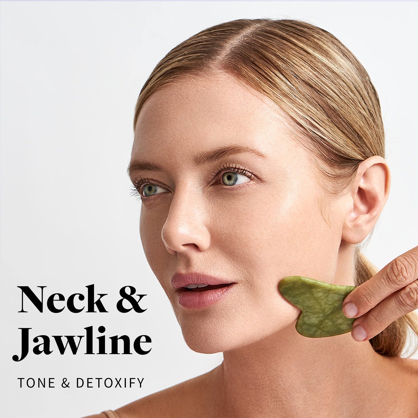 R.E.M Spring Jade Roller and Gua Sha - Spa Grade Face Roller Massager and Gua Sha Massage Tool Set. 100% Authentic Jade Stone. Reduces Puffiness