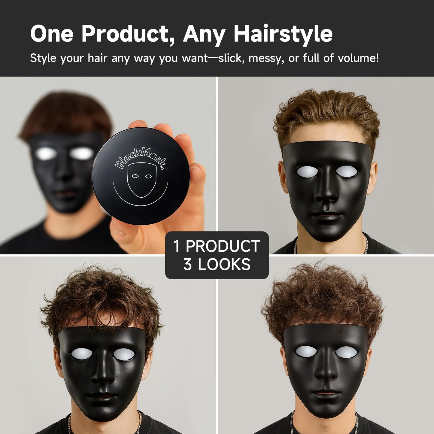 BlackMask Hair Clay for Men (3.52 oz) Matte Finish with Strong Hold, Hair Styling Clay, Adds Texture & Volume Beauty and Personal Care BlackMask
