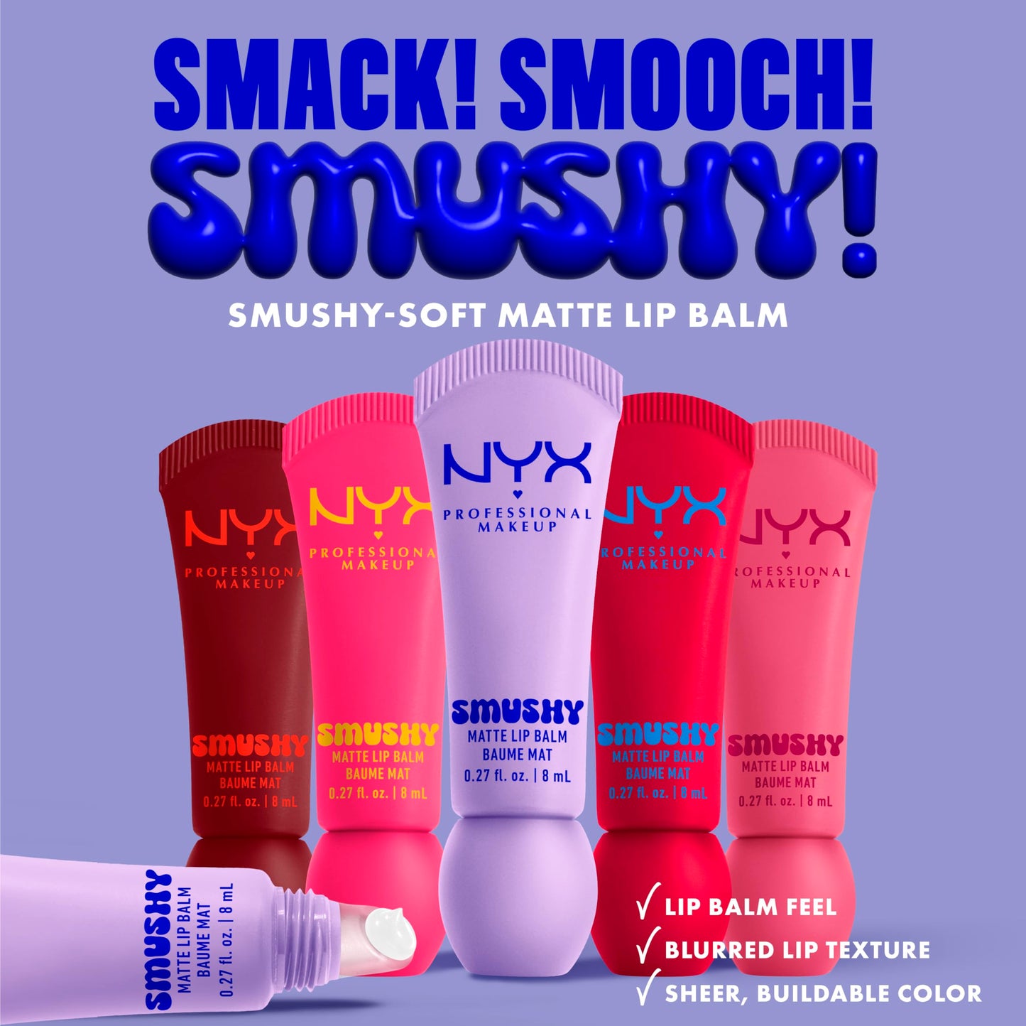 NYX PROFESSIONAL MAKEUP Smushy Matte Lip Balm, Tinted Lip Moisturizer with Soft, Matte Finish - Snuggle SZN (Blush Nude) Beauty and Personal Care NYX PROFESSIONAL MAKEUP