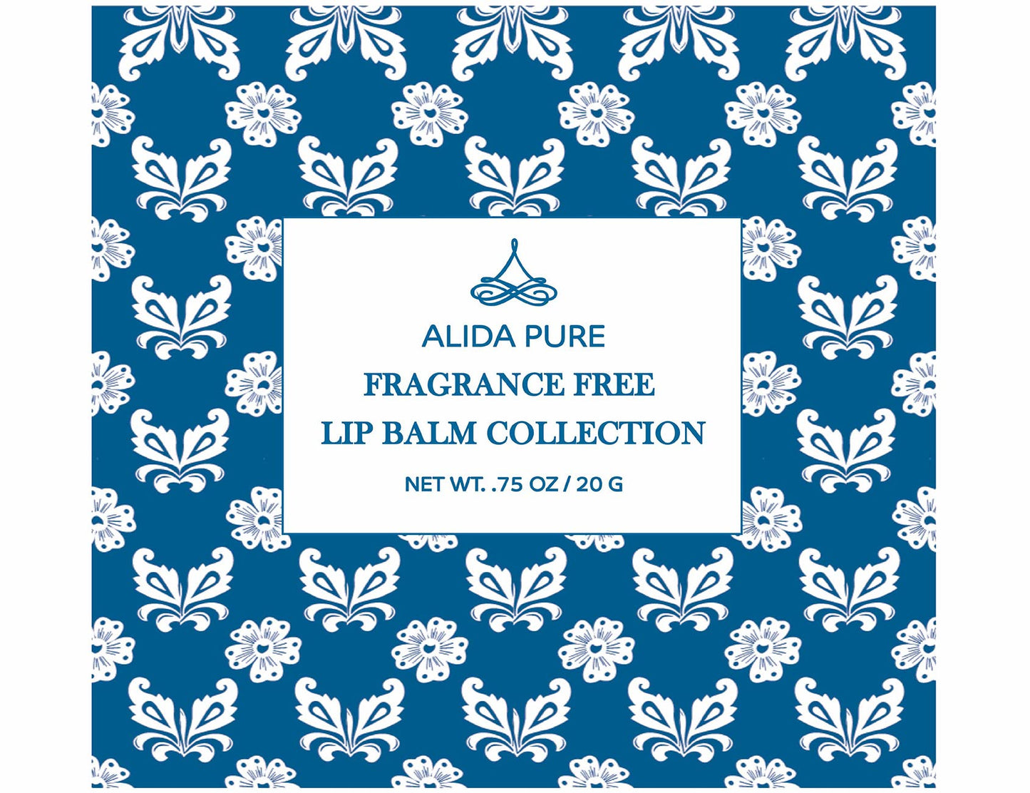 ALIDA PURE Fragrance Free Lip Balm, Vegan Set, Unscented, No Flavor, Beeswax Free, Organic Jojoba and, Avocado Oil, Vitamin E, Natural Moisturizer